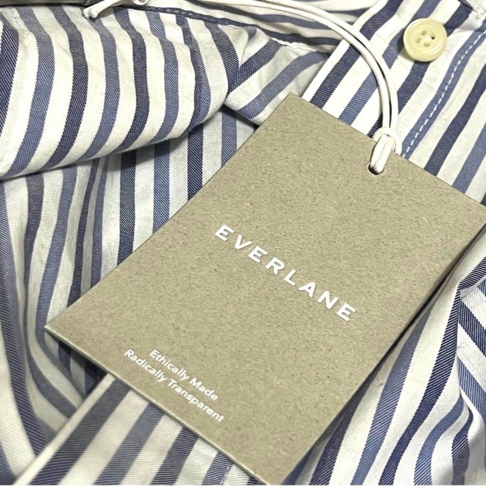Everlane Boxy Striped Button Front Shirt Size XXS New - Picture 8 of 11
